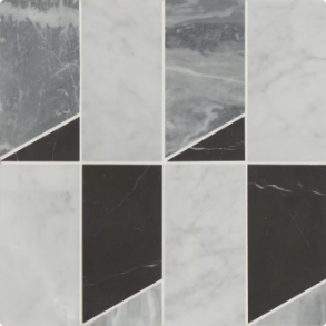 Jett Honed Marble Mosaic Tile in Cool Blend - marble tile